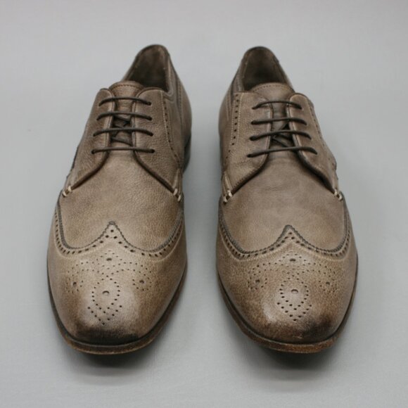 Giorgio Armani Men\'s 10 Wingtips Brown Leather Lace-up Oxford Dress Shoes Italy main image 12